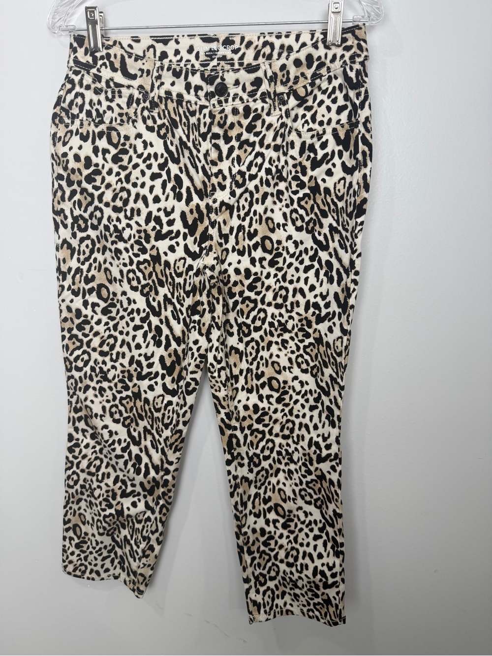 Chico's Girls Leopard Print Capri Jeans - Black, Cream